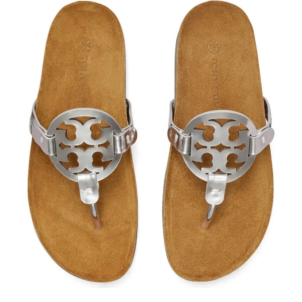 Tory Burch Miller Cloud Silver Sz 10